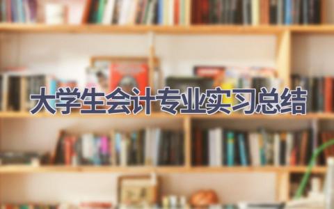 大学生会计专业实习总结范文(21篇）