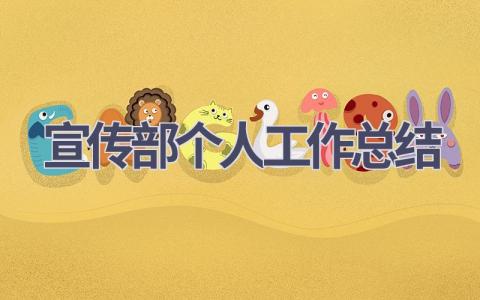 宣传部2023个人工作总结范文(5篇）