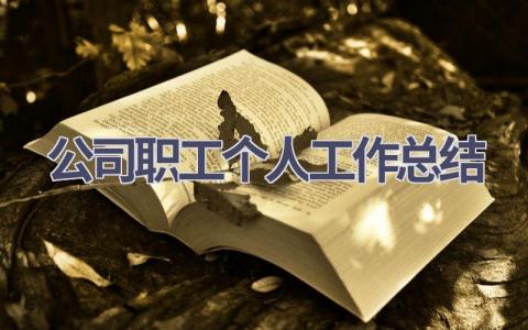 公司职工个人工作总结范文(5篇）