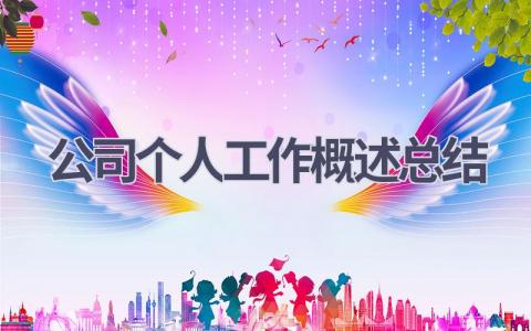 公司个人工作概述总结范文(19篇）