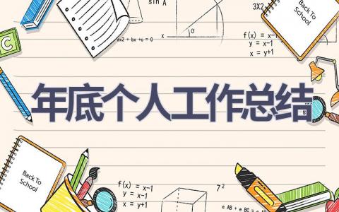 年底个人工作总结范文(6篇）