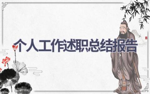 个人工作述职总结报告范文(16篇）