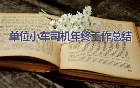 单位小车司机年终工作总结范文(5篇）