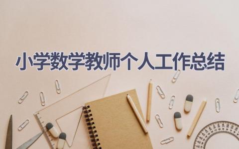 小学数学教师个人工作总结范文(18篇）