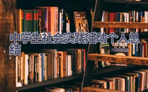 中学生社会实践活动个人总结范文(18篇）