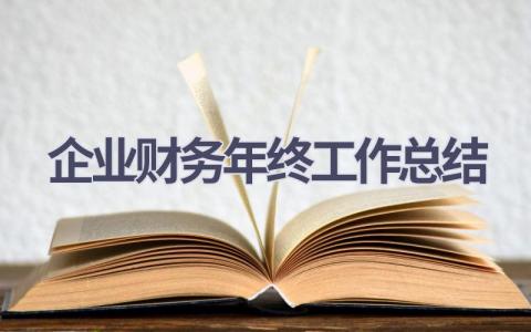 企业财务年终工作总结2023年范文(6篇）