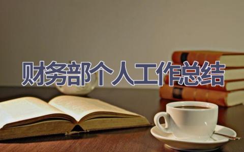 财务部个人工作总结范文(11篇）