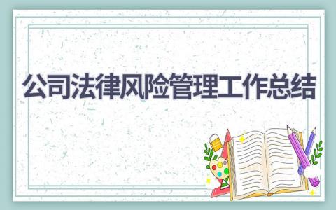 公司法律风险管理工作总结范文(11篇）