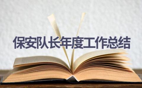 保安队长年度工作总结范文(16篇）
