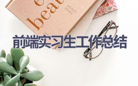 前端实习生工作总结范文(8篇）