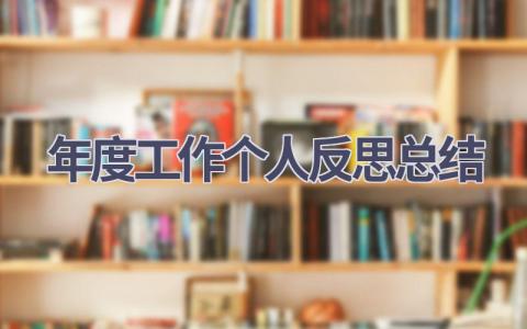年度工作个人反思总结范文(12篇）