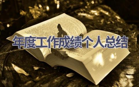 年度工作成绩个人总结范文(17篇）