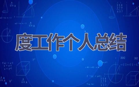 2023年度工作个人总结范文(15篇）