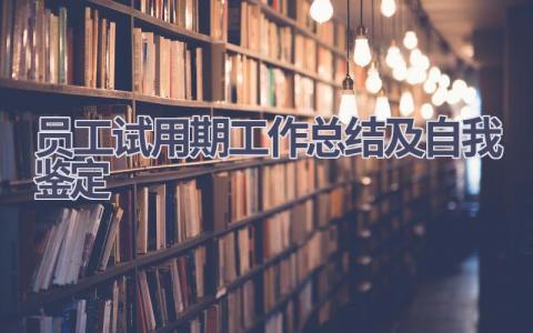 员工试用期工作总结及自我鉴定范文(15篇）