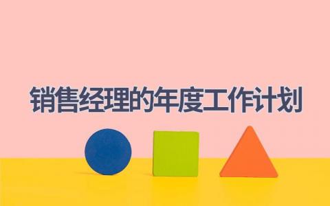 销售经理的年度工作计划范文(13篇）