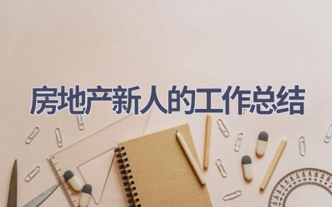 房地产新人的工作总结范文(16篇）
