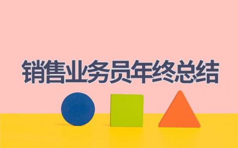 销售业务员年终总结范文(14篇）