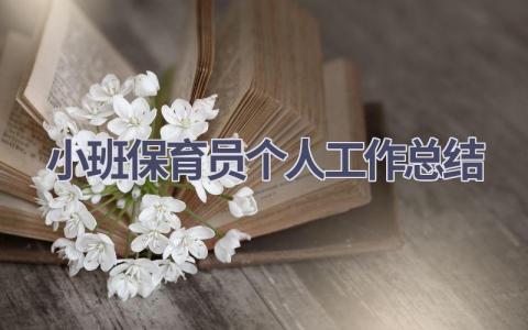 小班保育员个人工作总结范文(16篇）