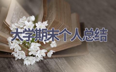 大学期末个人总结范文(20篇）