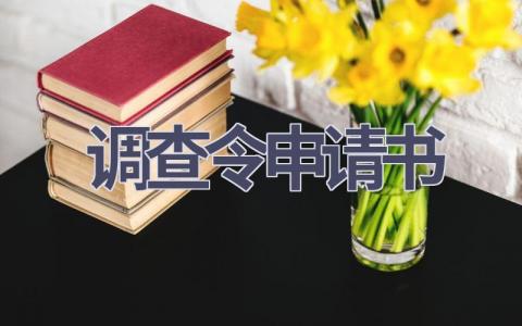 调查令申请书(6篇）