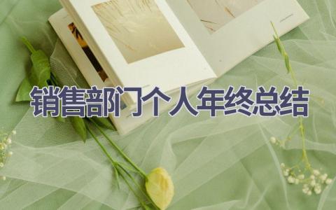 2023销售部门个人年终总结(6篇）