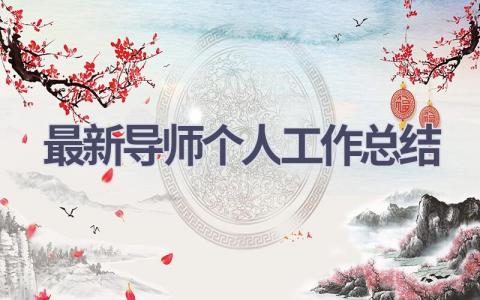 最新导师个人工作总结(9篇）