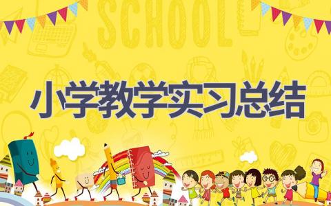 小学教学实习总结(5篇）