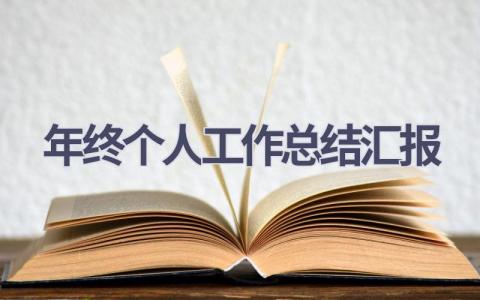 年终个人工作总结汇报(6篇）