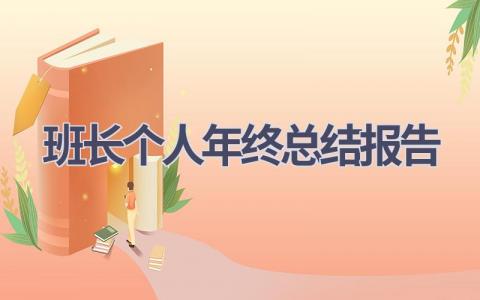 班长个人年终总结报告(7篇）