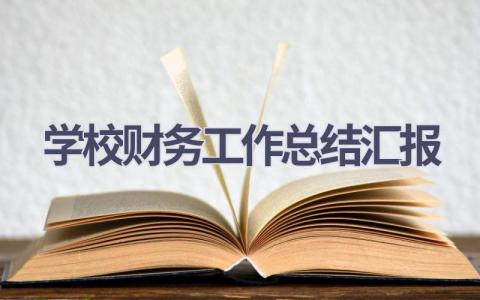 学校财务工作总结汇报(5篇）