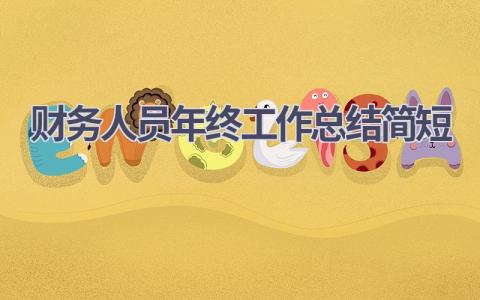 财务人员年终工作总结简短(9篇）