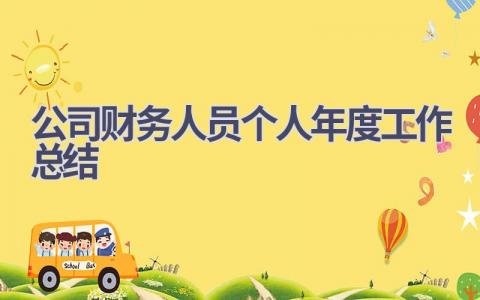 公司财务人员个人年度工作总结(10篇）