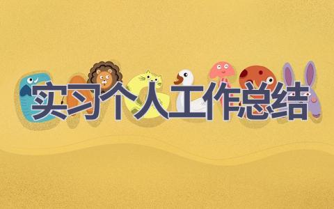 2023年实习个人工作总结(6篇）