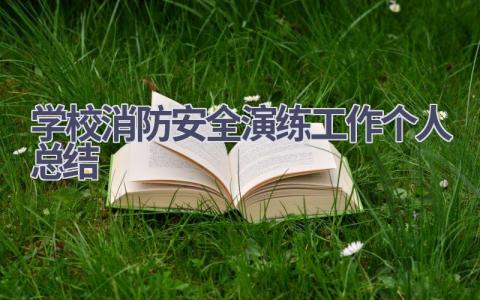 学校消防安全演练工作个人总结(11篇）