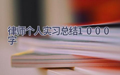 律师个人实习总结1000字(11篇）