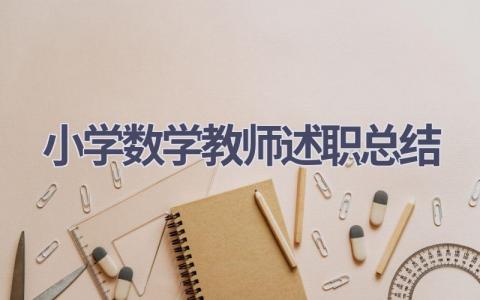 2023小学数学教师述职总结(5篇）