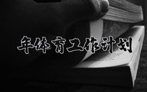 2024年体育工作计划和目标 体育下一步工作安排 (3篇）