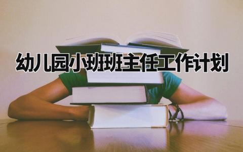 2024幼儿园小班班主任工作计划 幼儿园班主任学期工作规划简短 (7篇）