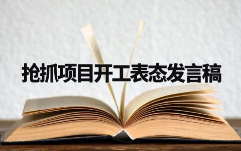 抢抓项目开工表态发言稿 抢抓项目开工致辞稿 (7篇）