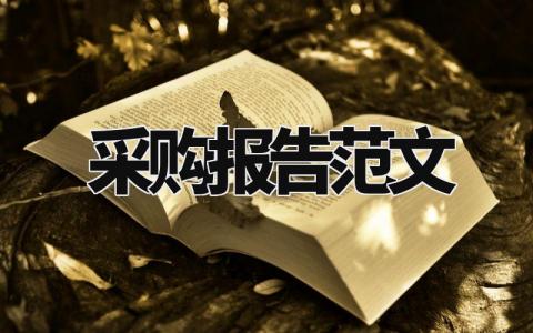 采购报告范文模板 采购报告范文例文