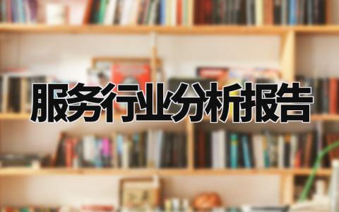 服务行业分析报告范文 服务行业分析报告总结