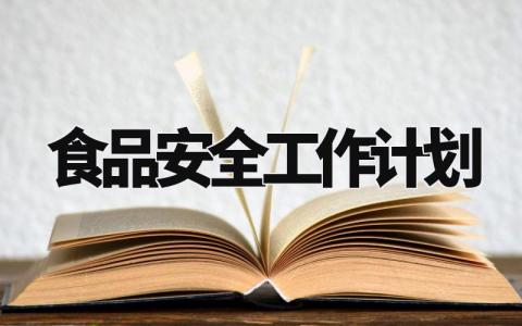 2024食品安全工作计划怎么写 2024食品安全的工作计划最新