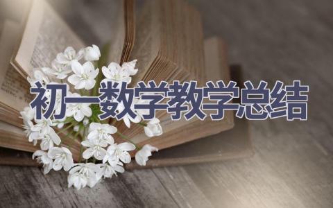 初一数学教学总结(16篇）