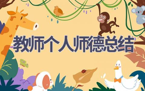 教师个人师德总结(16篇）