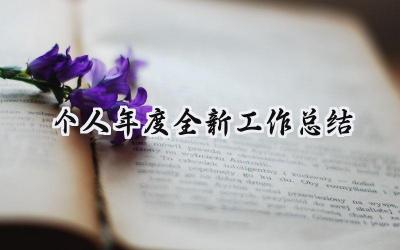 个人年度全新工作总结(15篇）