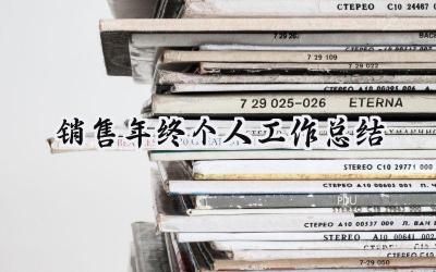 销售年终个人工作总结(19篇）