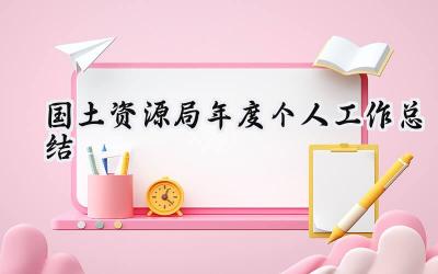 国土资源局年度个人工作总结(16篇）