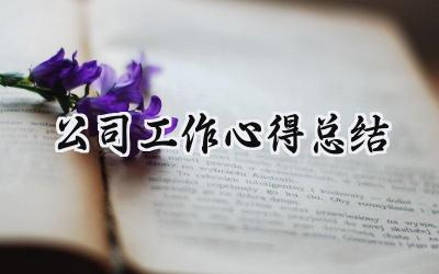 公司工作心得总结(7篇）