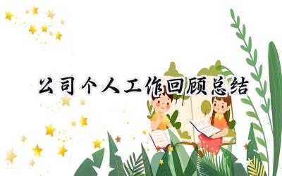 公司个人工作回顾总结(15篇）