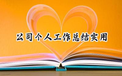 公司个人工作总结实用(13篇）